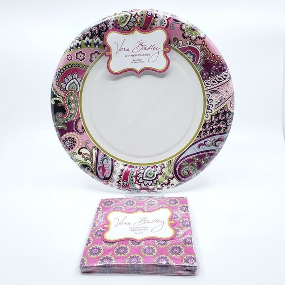Vera Bradley Other - Vera Bradley Dinner Plates 8-CT & Cocktail Napkins 20-CT Very Berry Paisley LOT